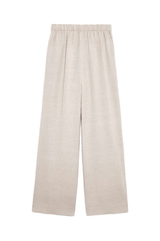 Pantaloni a vita alta in lino - Beige