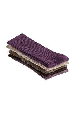 5 paia di calze alte - Viola