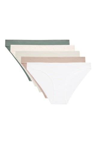 5 slip - Beige, verde e bianco