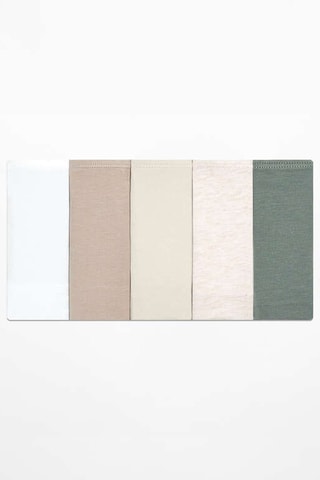 5 slip - Beige, verde e bianco