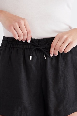 Shorts in lino - Nero
