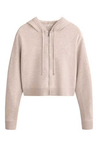 Cardigan con cappuccio - Beige