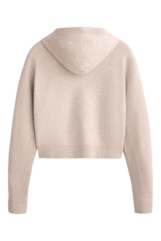 Cardigan con cappuccio - Beige