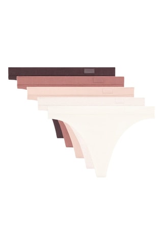 5 tanga - Marrone scuro e bianco