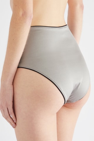 Slip bikini a vita alta - Grigio