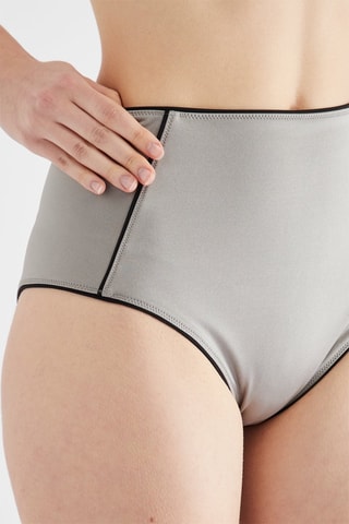 Slip bikini a vita alta - Grigio