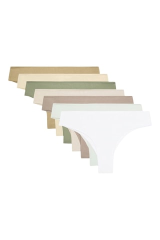 7 tanga - Ecrù e verde acqua