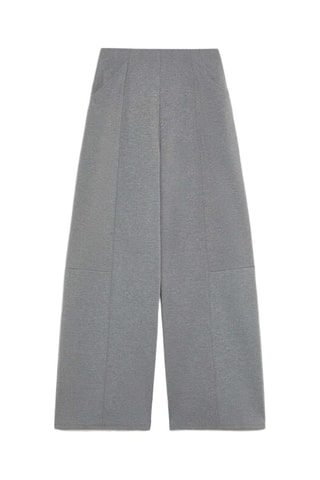 Pantaloni wide legs - Grigio chiaro melange