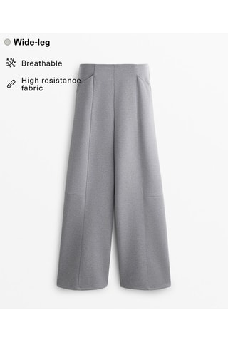 Pantaloni wide legs - Grigio chiaro melange