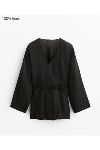 Kimono in lino - Nero