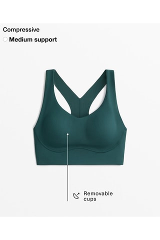 Top sportivo push-up - Verde scuro