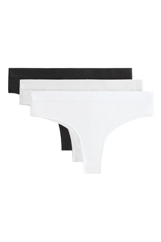 3 tanga - Bianco e grigio