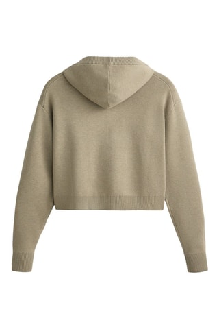 Cardigan con cappuccio - Kaki