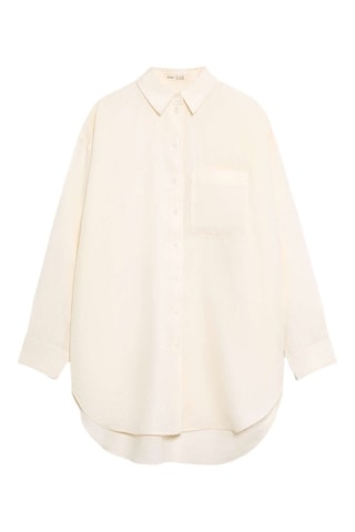 Camicia oversize in lino - Ecrù