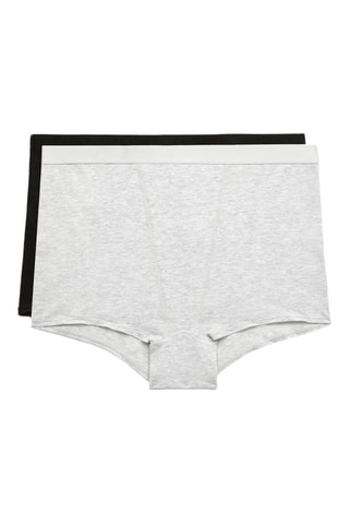2 culotte - Grigio melange e nero 