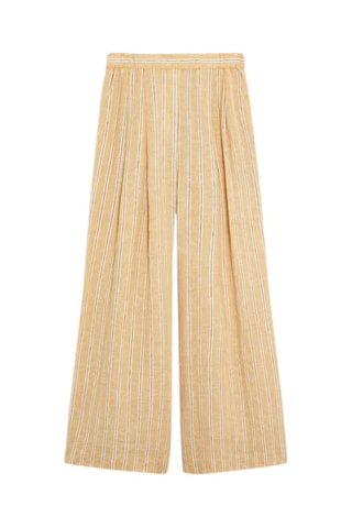 Pantaloni a vita alta in lino - Giallo
