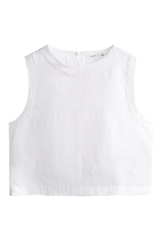 Top in lino - Bianco