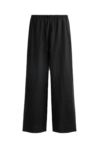 Pantaloni regular in lino - Nero