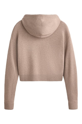 Cardigan con cappuccio - Taupe