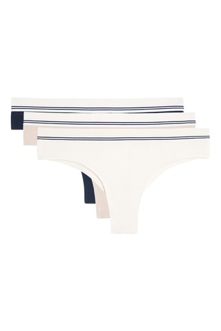 3 tanga - Beige e bianco