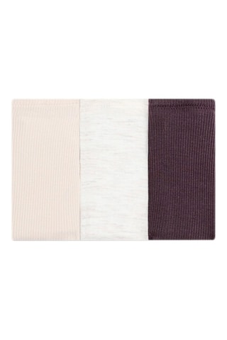 3 tanga a vita alta - Viola e beige