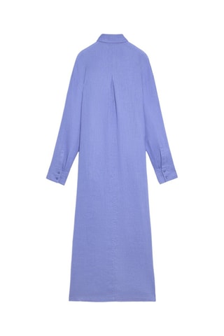 Abito a camicia in lino - Blu