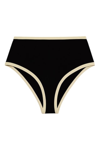 Slip bikini a vita alta - Nero