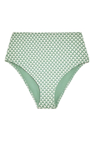 Slip bikini a vita alta - Verde