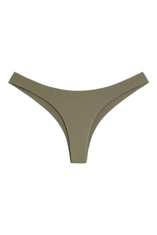 Slip bikini a vita alta - Kaki