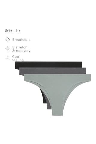3 tanga - Grigio e nero