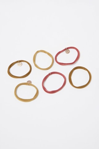 6 elastici per capelli - Rosa, navy e senape