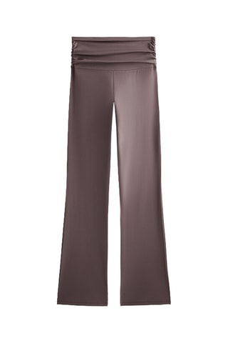 Pantaloni flare a vita alta - Marrone