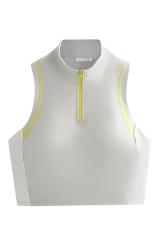 Crop top compressione - Grigio chiaro