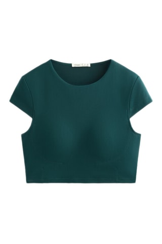 Crop top compressione - Verde scuro