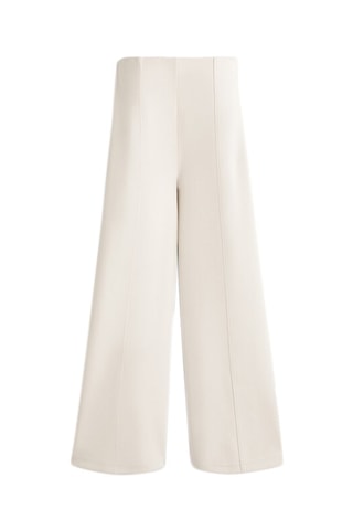 Pantaloni wide legs a vita alta - Beige