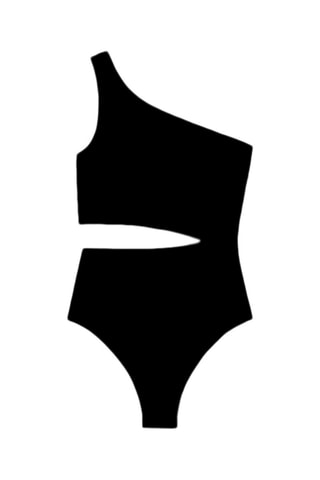 Trikini asimmetrico con coppe - Nero