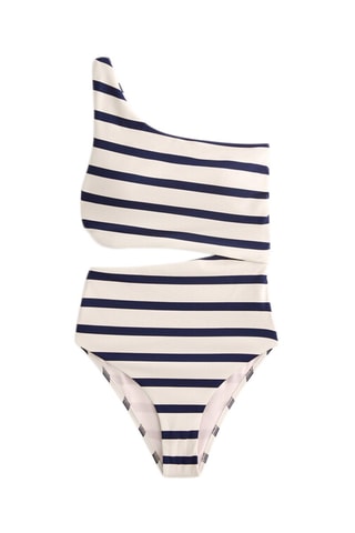 Trikini asimmetrico con coppe - Ecrù
