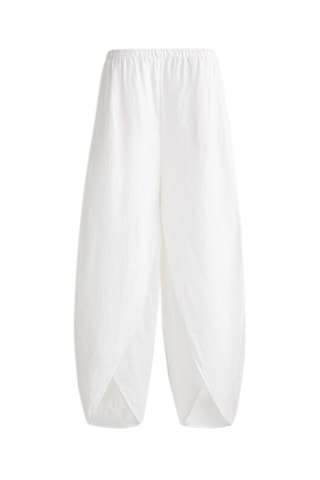 Pantaloni barrel in lino - Bianco