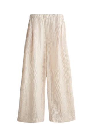 Pantaloni wide legs in lino - Ecrù