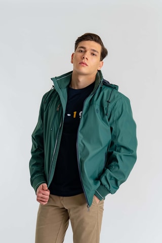 Giacca regular con cappuccio - Verde