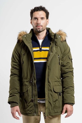 Parka regular con cappuccio - Kaki