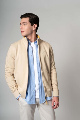 Cardigan regular con cappuccio - Beige