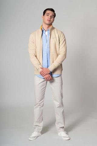 Cardigan regular con cappuccio - Beige