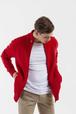 Cardigan regular - Rosso