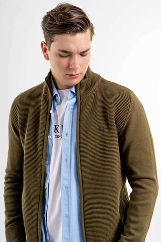Cardigan regular - Kaki