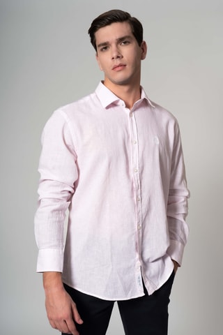 Chemise regular en lin - Rose