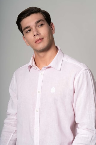 Chemise regular en lin - Rose