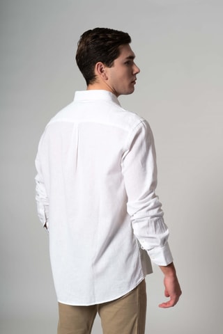 Chemise regular en lin - Blanc