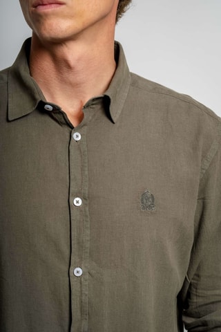 Chemise regular en lin - Kaki