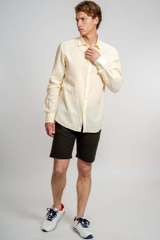 Chemise regular en lin - Jaune
